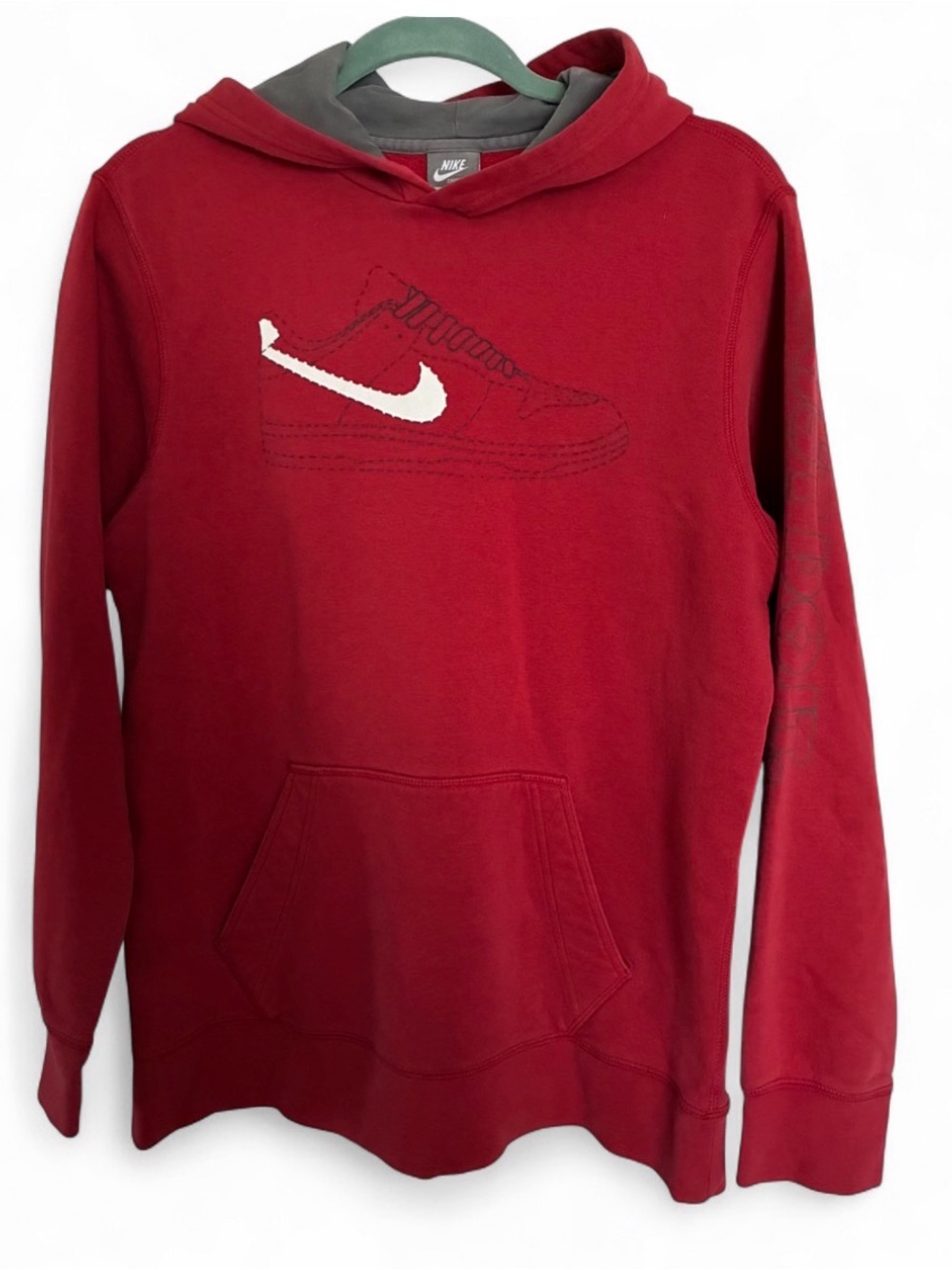 Vintage 2008 Nike Red Graphic Sneaker Hoodie - Men's Size XL